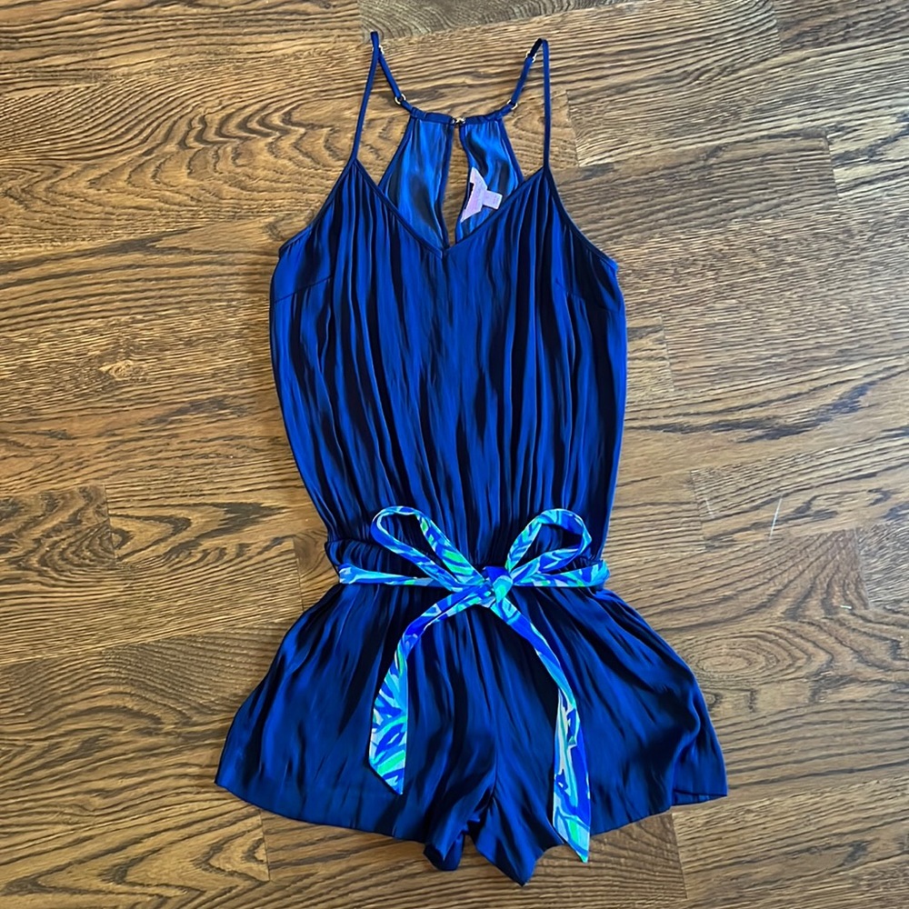 Navy Lilly Pulitzer Romper with sash belt